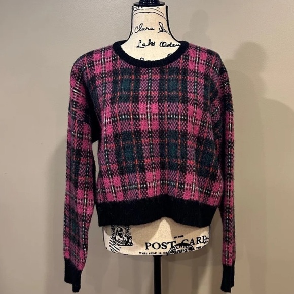 Lauren Ralph Lauren Plaid Wool Blend Crew Neck Sweater - Picture 2 of 9